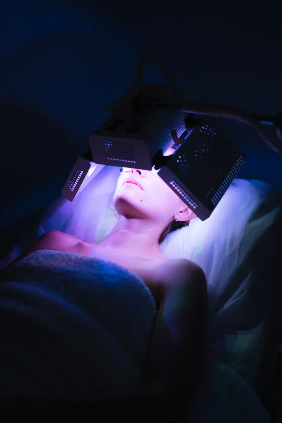 Sesión de fotobiomodulación facial